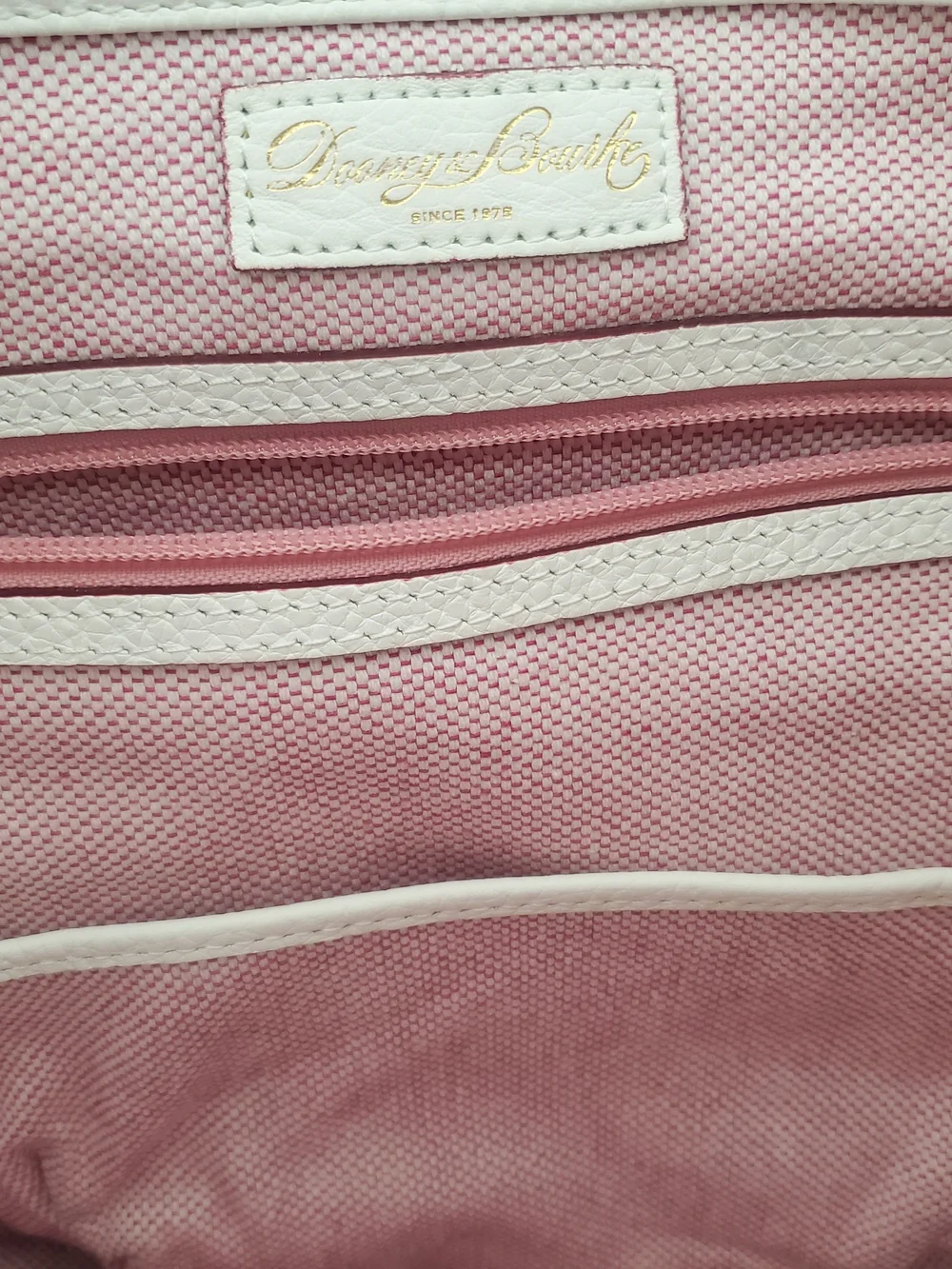Dooney & Bourke White Luca Leather Women's Shoulder Bag with Gold Accent